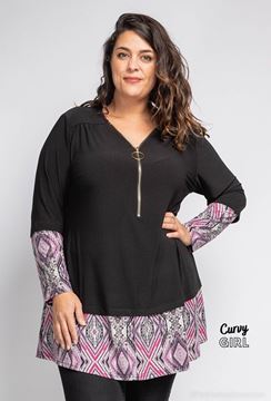 Picture of CURVY GIRL ZIPPER TUNIC